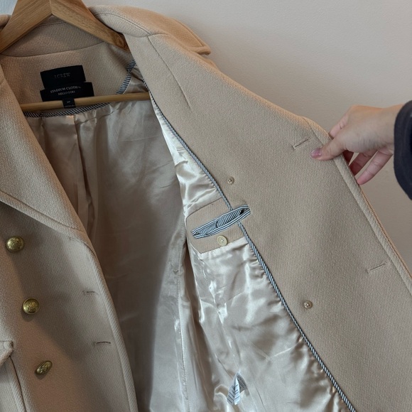 J.Crew Stadium Cloth Nelli Gori Majesty Wool Pea Coat_Women’s Beige - Picture 8 of 10
